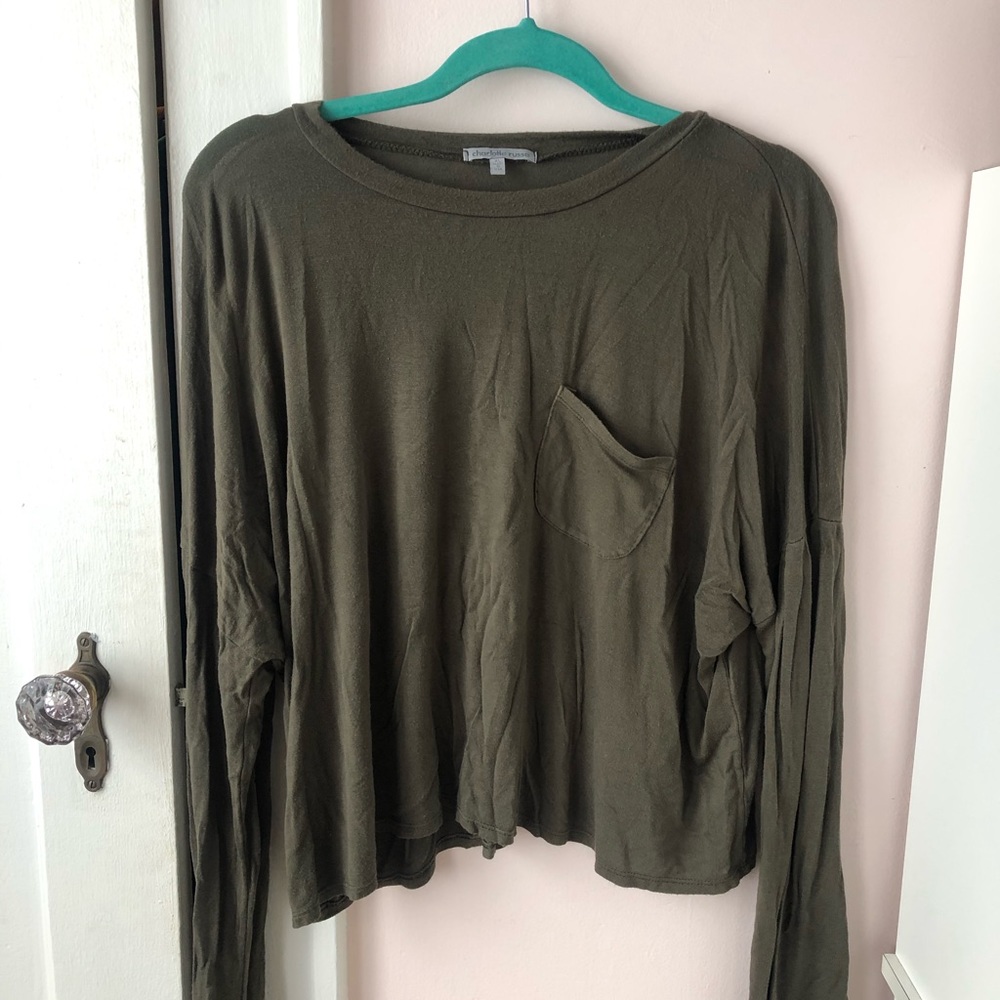 Olive green basic top